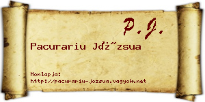 Pacurariu Józsua névjegykártya